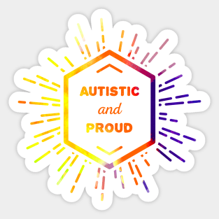 Autistic and proud  (watercolor, light) Sticker